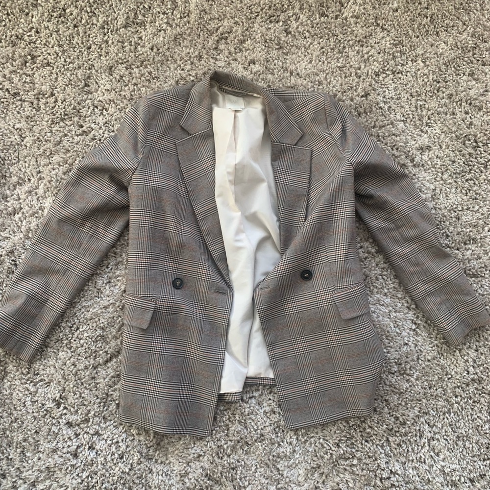H&M Brown plaid blazer